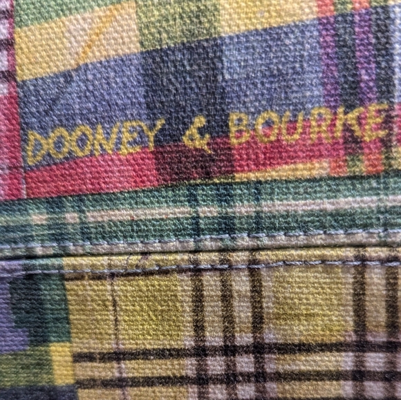 Vintage  Dooney & Bourke Rare Madras Plaid Picnic Ants Bag Purse - Picture 11 of 11